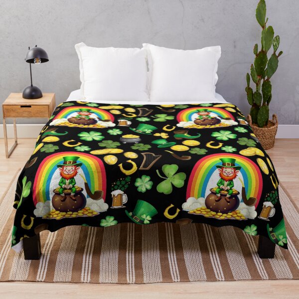 Item preview, Pot of Gold: A whimsical pattern featuring four-leaf clovers, shamrocks, and pots of gold, symbolizing luck and prosperity. designed and sold by Grang Art Artistic Designs.