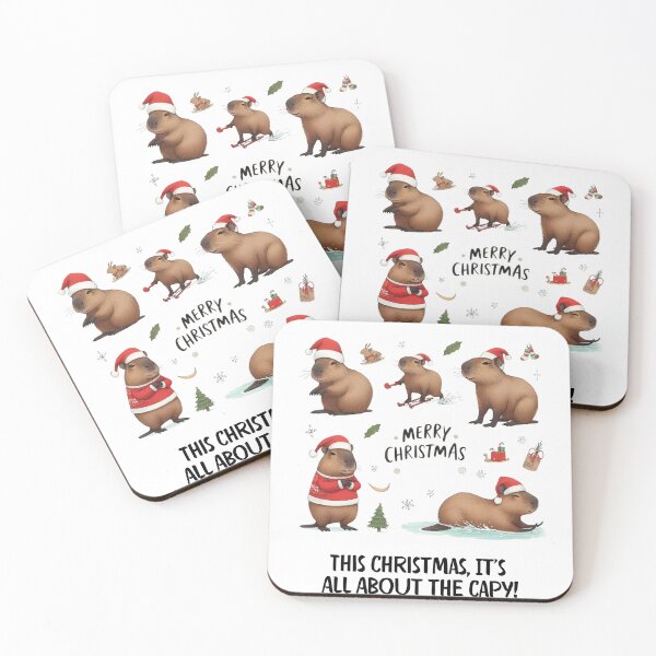 Item preview, Christmas Capybara Illustration | Cute Holiday Capybara in Santa Hat | Merry Christmas Design designed and sold by MiszungART.