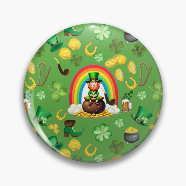 Item preview, Green with Envy: A whimsical pattern featuring four-leaf clovers, shamrocks, and pots of gold, symbolizing luck and prosperity. designed and sold by Grang Art Artistic Designs.