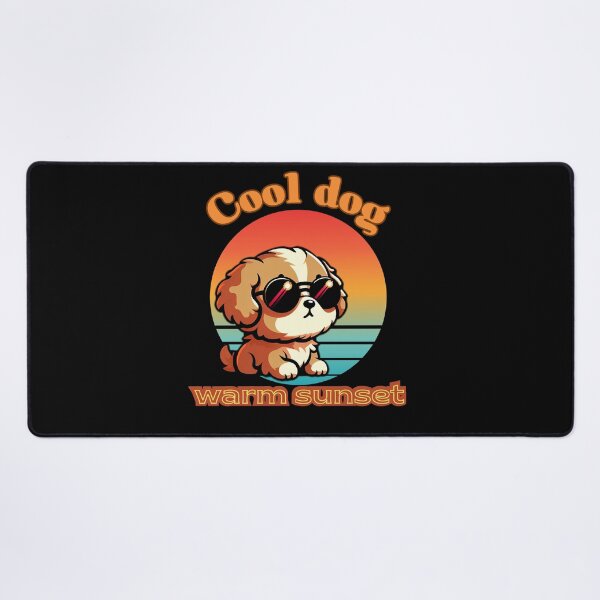 Item preview, cool dog warm sunset, Vintage style dog sunset image designed and sold by LWOI.