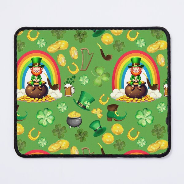 Item preview, Green with Envy: A whimsical pattern featuring four-leaf clovers, shamrocks, and pots of gold, symbolizing luck and prosperity. designed and sold by Grang Art Artistic Designs.
