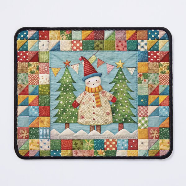 Item preview, Patchwork Snowman 4 designed and sold by UniqVibe.