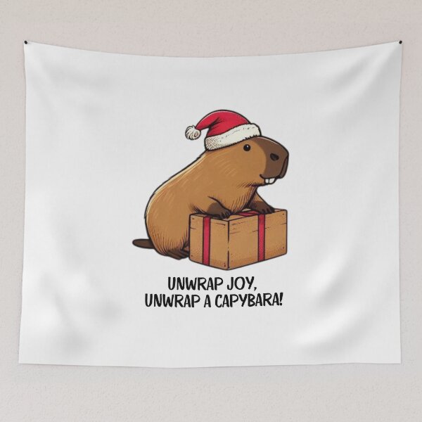 Item preview, Christmas Capybara Illustration | Cute Holiday Capybara in Santa Hat | Merry Christmas Design designed and sold by MiszungART.
