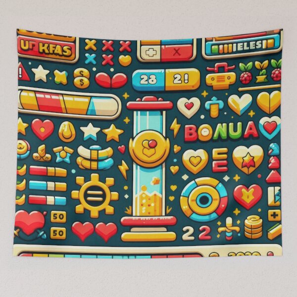 Item preview,  pattern on a dark background 90s arcade,Vintage Posters,vintage 90s designed and sold by Expressions-Sel.