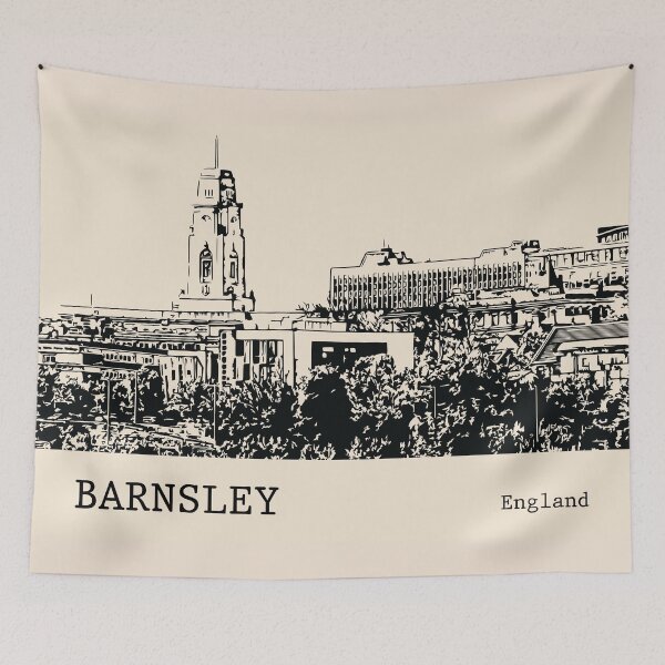 Aperçu de l'œuvre Barnsley en Angleterre créée et vendue par Lakeric Cityscapes.