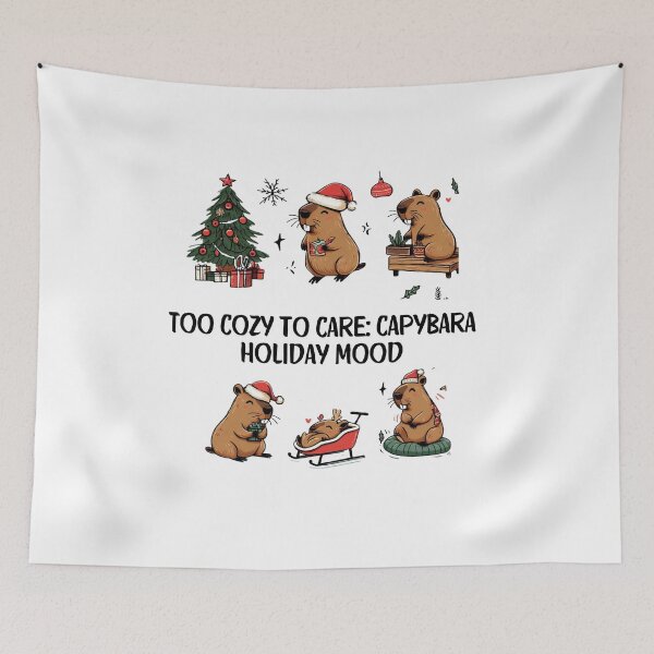 Item preview, Christmas Capybara Illustration | Cute Holiday Capybara in Santa Hat | Merry Christmas Design designed and sold by MiszungART.