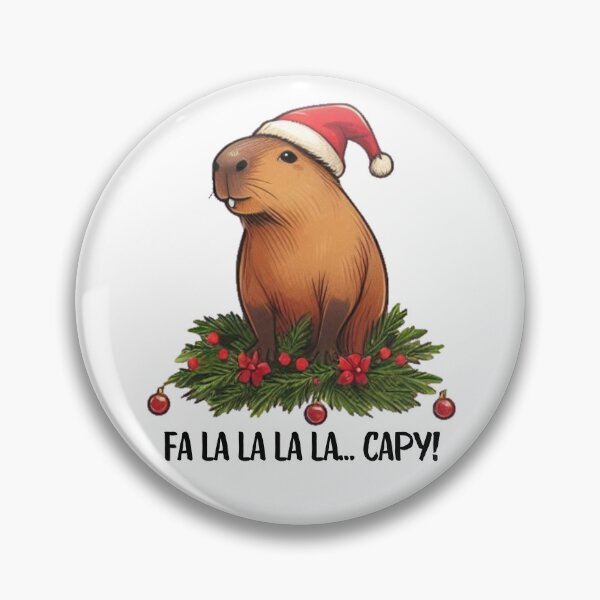 Artikelvorschau, Weihnachts-Capybara-Illustration | Süßes Feiertags-Capybara mit Weihnachtsmütze | Frohe Weihnachten entworfen und verkauft von MiszungART.
