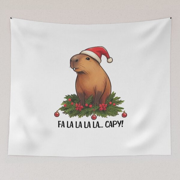 Item preview, Christmas Capybara Illustration | Cute Holiday Capybara in Santa Hat | Merry Christmas Design designed and sold by MiszungART.