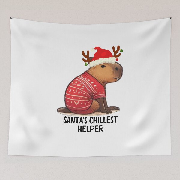 Item preview, Christmas Capybara Illustration | Cute Holiday Capybara in Santa Hat | Merry Christmas Design designed and sold by MiszungART.