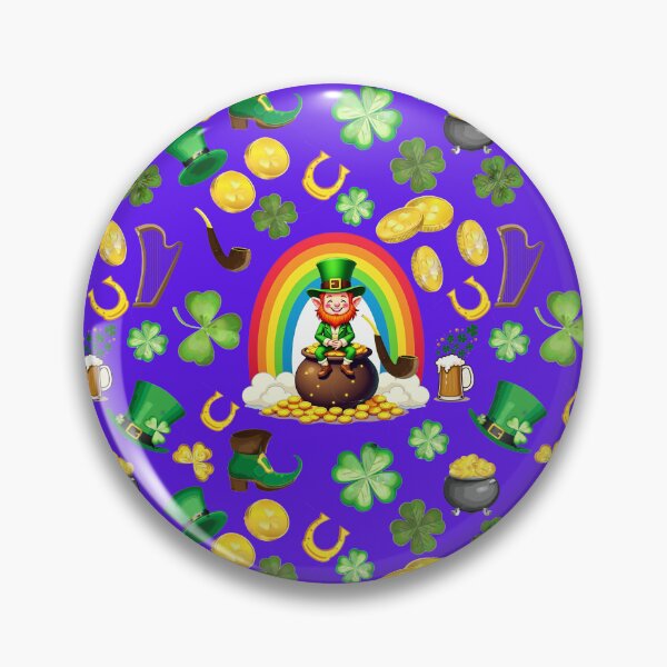 Item preview, Irish Lucky Charm: A whimsical pattern featuring four-leaf clovers, shamrocks, and pots of gold, symbolizing luck and prosperity. designed and sold by Grang Art Artistic Designs.