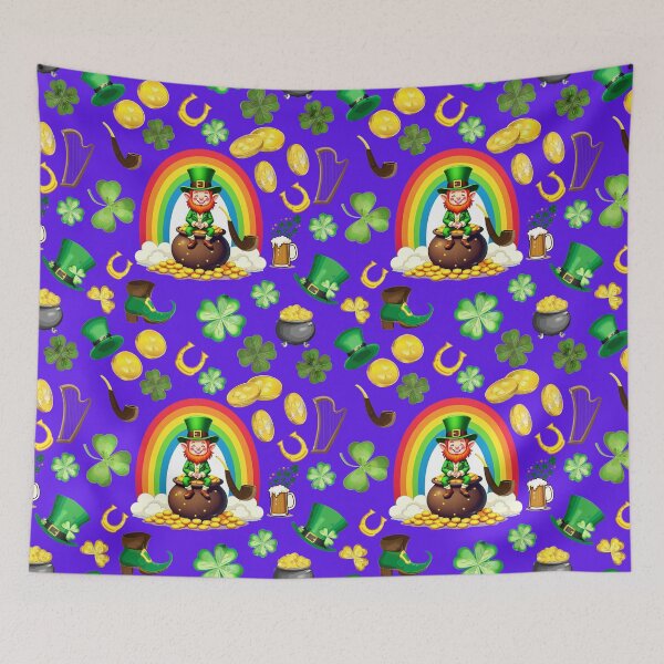Item preview, Irish Lucky Charm: A whimsical pattern featuring four-leaf clovers, shamrocks, and pots of gold, symbolizing luck and prosperity. designed and sold by Grang Art Artistic Designs.