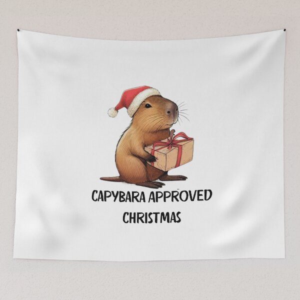 Item preview, Christmas Capybara Illustration | Cute Holiday Capybara in Santa Hat | Merry Christmas Design designed and sold by MiszungART.
