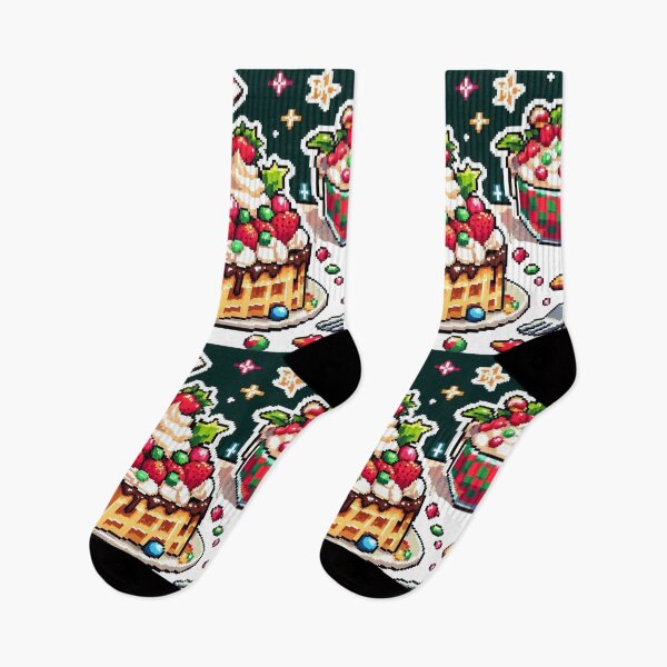 Item preview, Christmas cake, Pixel Art, Snowman, dessert, delicious food, Santa Claus, winter season, home sweet home, foodies, christmas holiday designed and sold by Sugar Wisdom .