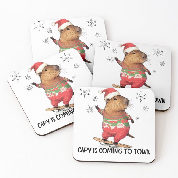 Item preview, Christmas Capybara Illustration | Cute Holiday Capybara in Santa Hat | Merry Christmas Design designed and sold by MiszungART.