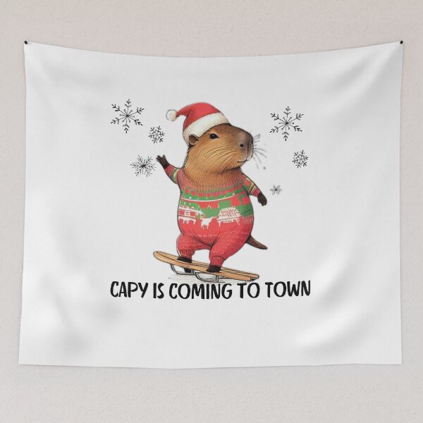 Item preview, Christmas Capybara Illustration | Cute Holiday Capybara in Santa Hat | Merry Christmas Design designed and sold by MiszungART.
