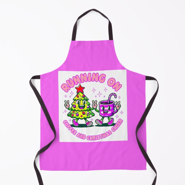 Artikelvorschau, Running On Coffee & Christmas Cheer - Lustiges Feiertags-Meme in Pink entworfen und verkauft von Earth Nature Creations.