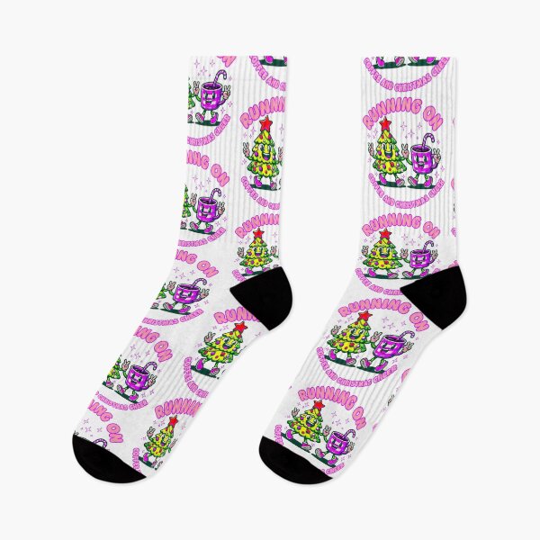 Item preview, Running On Coffee & Christmas Cheer - Funny Holiday Meme in Pink designed and sold by Earth Nature Creations.
