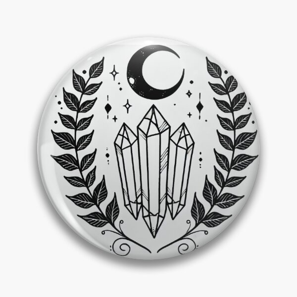 Item preview, moon and crystal wreath designed and sold by ArizonaWitches.