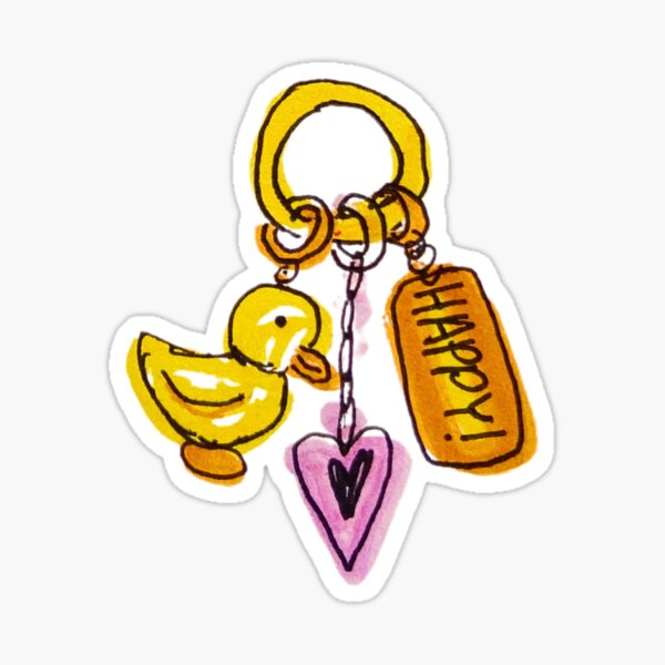 Item preview, Happy Duck Keychain designed and sold by livebrave3.