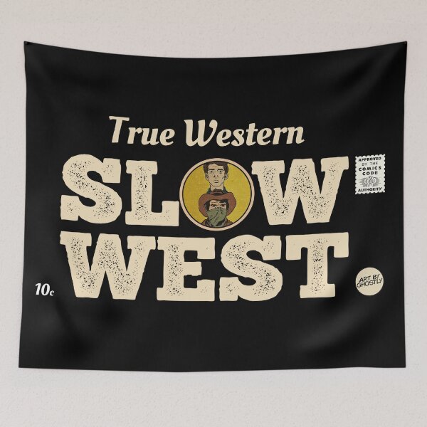 Item preview, Slow West Comic Logo designed and sold by GhostlyInkShop.