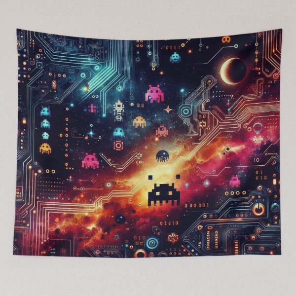Item preview, Graphics card pattern on a dark background 90s arcade,Vintage Posters,vintage 90s designed and sold by Expressions-Sel.