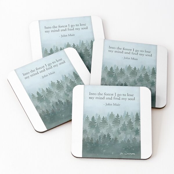 Item preview, And Into the forest I go to lose my mind and find my soul - John Muir Misty forest designed and sold by Scat the cat.