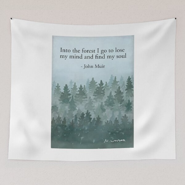 Item preview, And Into the forest I go to lose my mind and find my soul - John Muir Misty forest designed and sold by Scat the cat.
