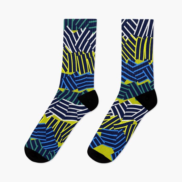 Item preview, Mid Century Modern Geometric Pattern in Lime Green, Blue, Black and White designed and sold by Deutschic.