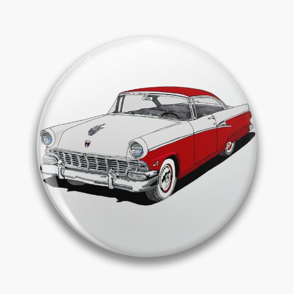 Item preview, Red + White Ford 1956 Customline Victoria designed and sold by avenueart01.