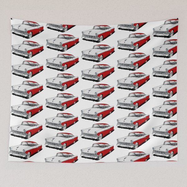 Item preview, Red + White Ford 1956 Customline Victoria designed and sold by avenueart01.