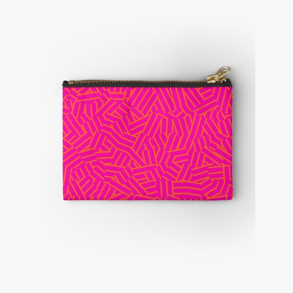 Item preview, 1950s Mid Century Modern Pattern in Hot Fuchsia Pink and Neon Orange designed and sold by Deutschic.