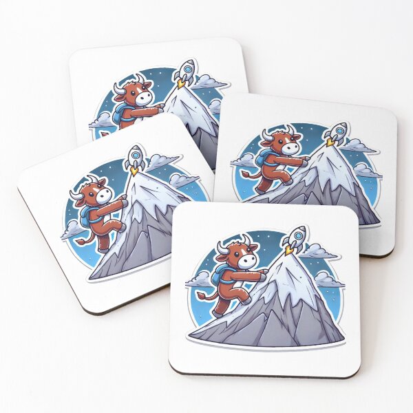 Item preview, Crypto Bull Climbing to the Moon designed and sold by pixelpulsenyc.