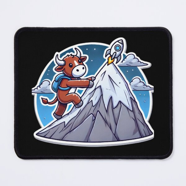 Item preview, Crypto Bull Climbing to the Moon designed and sold by pixelpulsenyc.