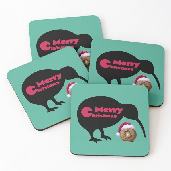 Item preview, Christmas. New Zealand. Merry, Kiwi Christmas. Holidays. (turquoise green background) designed and sold by bekksa.