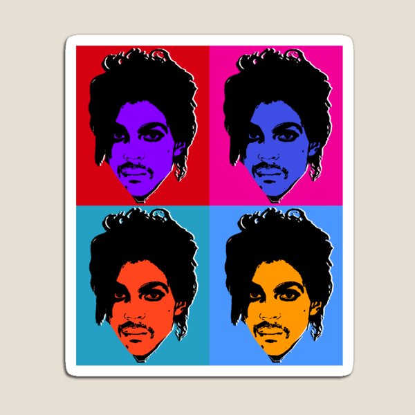 Artikel-Vorschau von Lila Rosa Rot Blau Berühmte Pop Art Rockstar Portrait Moderne Kunst Prinz, designt und verkauft von FFFFt.