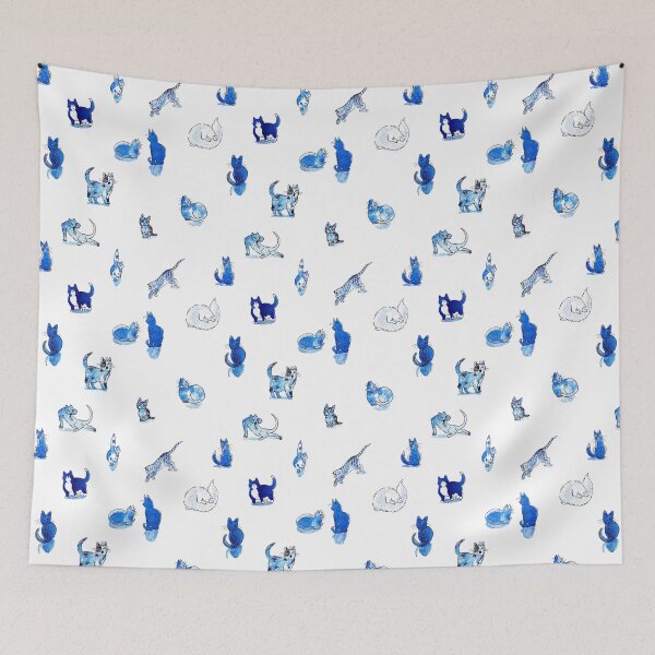 Item preview, Blue Cat Pattern designed and sold by Endrené Shepherd.