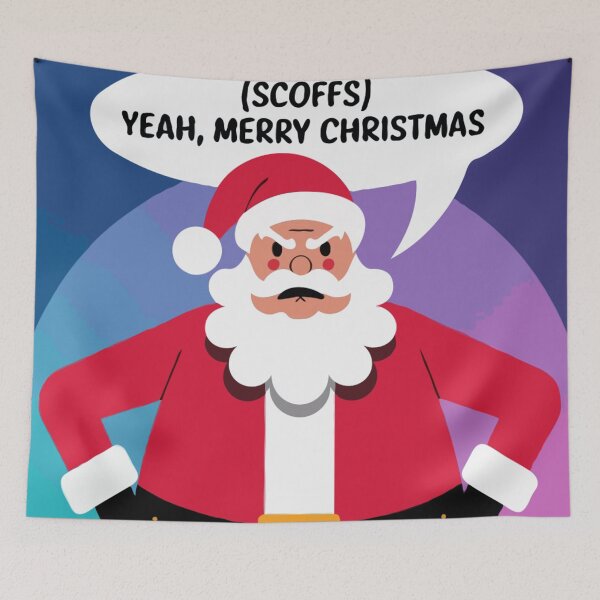 Item preview, "Grumpy Santa Says Merry Christmas" - Funny Holiday Sarcasm Art designed and sold by Collision19.