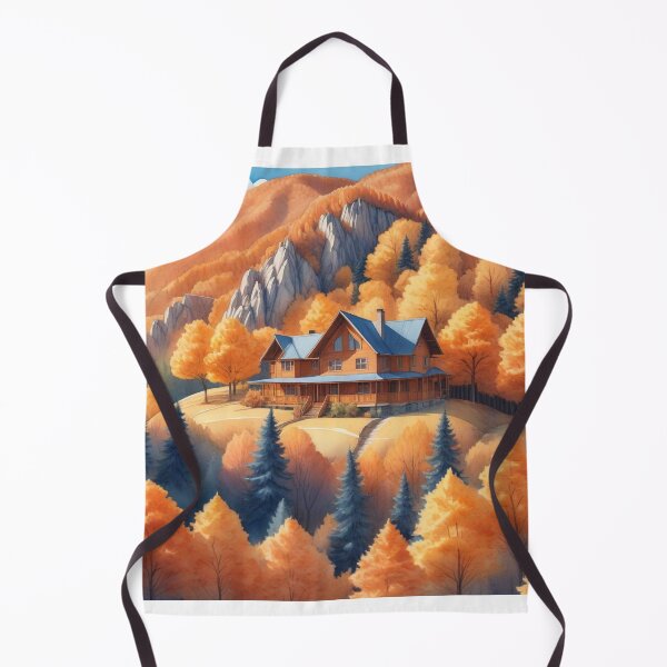 Item preview, Autumn Watercolor Landscape: Orange-Hued Mountains and Trees designed and sold by hjian8219.