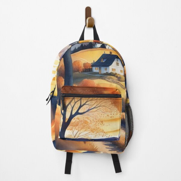 Item preview, Autumn Watercolor Landscape: Orange-Hued Mountains and Trees designed and sold by hjian8219.