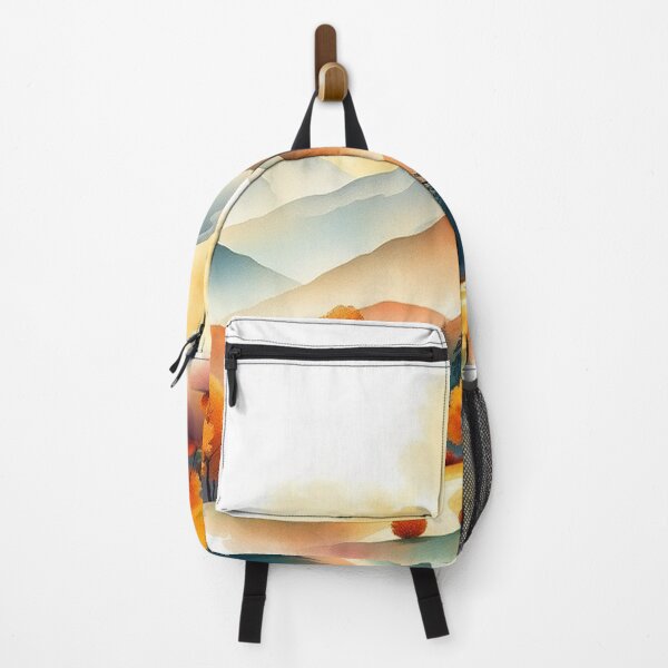 Item preview, Autumn Watercolor Landscape: Orange-Hued Mountains and Trees designed and sold by hjian8219.
