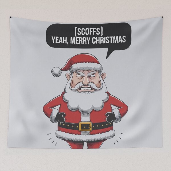 Item preview, "Grumpy Santa Says Merry Christmas" - Funny Holiday Sarcasm Art designed and sold by Collision19.