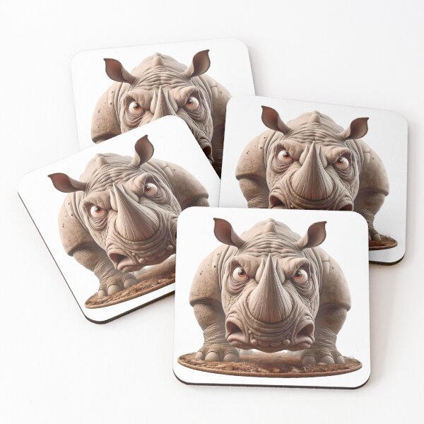 Item preview, Angry rhino with bulging eyes and three tusks designed and sold by eye_contact.