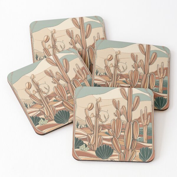 Item preview, Cactus Landscape: Art Noveau Style designed and sold by MyriadVoices.