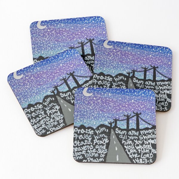 Item preview, Night sky with bible verse (Psalm 148:3-5) designed and sold by Create With Christ.