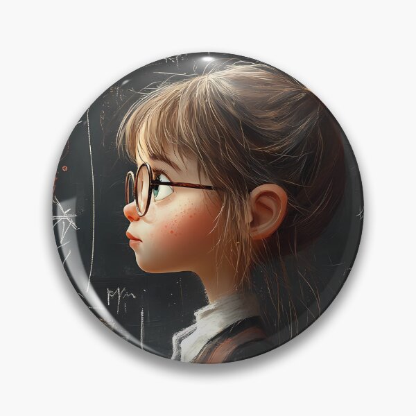 Item preview, Lttle Girl with Glasses at the Blackboard designed and sold by KrisArtZone.