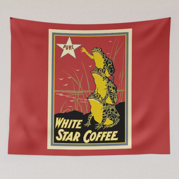 Item preview, Frogs Enjoying White Star Coffee designed and sold by joshcartoonguy.