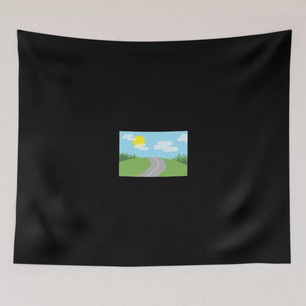Item preview, Landscape Nature Road Sun Clouds Meadow Grass designed and sold by Kampfkeiler.