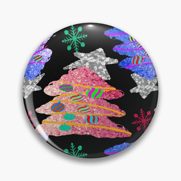 Item preview, Hand Drawn Glistening Decorated Christmas Trees with Christmas Balls Christmas Stars Snowflakes designed and sold by Victoria Rose.
