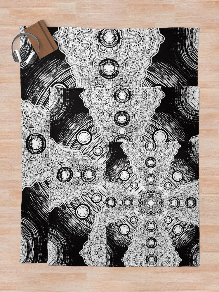 Thumbnail 5 of 6, Throw Blanket, Mandala 2 designed and sold by RKlingesArt.