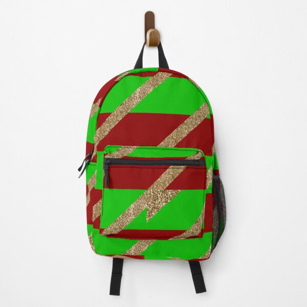 Item preview, Red GreenStripes with Gold Glitter Hand Drawn designed and sold by Victoria Rose.